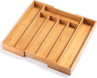 ORIDOM Bamboo Expandable Silverware Organizer  Kitchen Drawer Organizer for Cutl - Compare price
