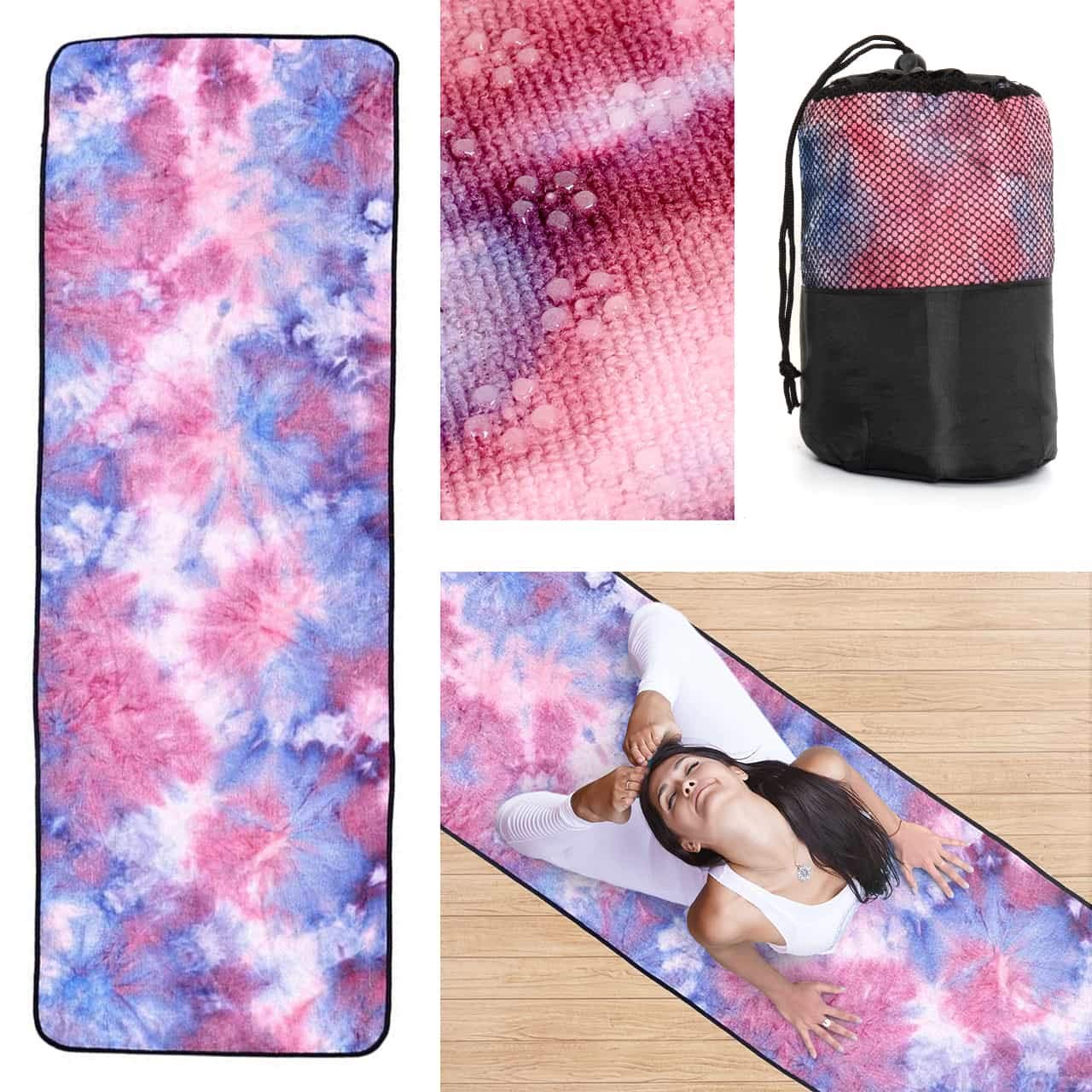 ZenYogaWedge - Asciugamano da yoga antiscivolo, ad asciugatura rapida, assorbente, lavabile, comoda coperta per yoga, pilates, allenamento meditazione, colorata, cool