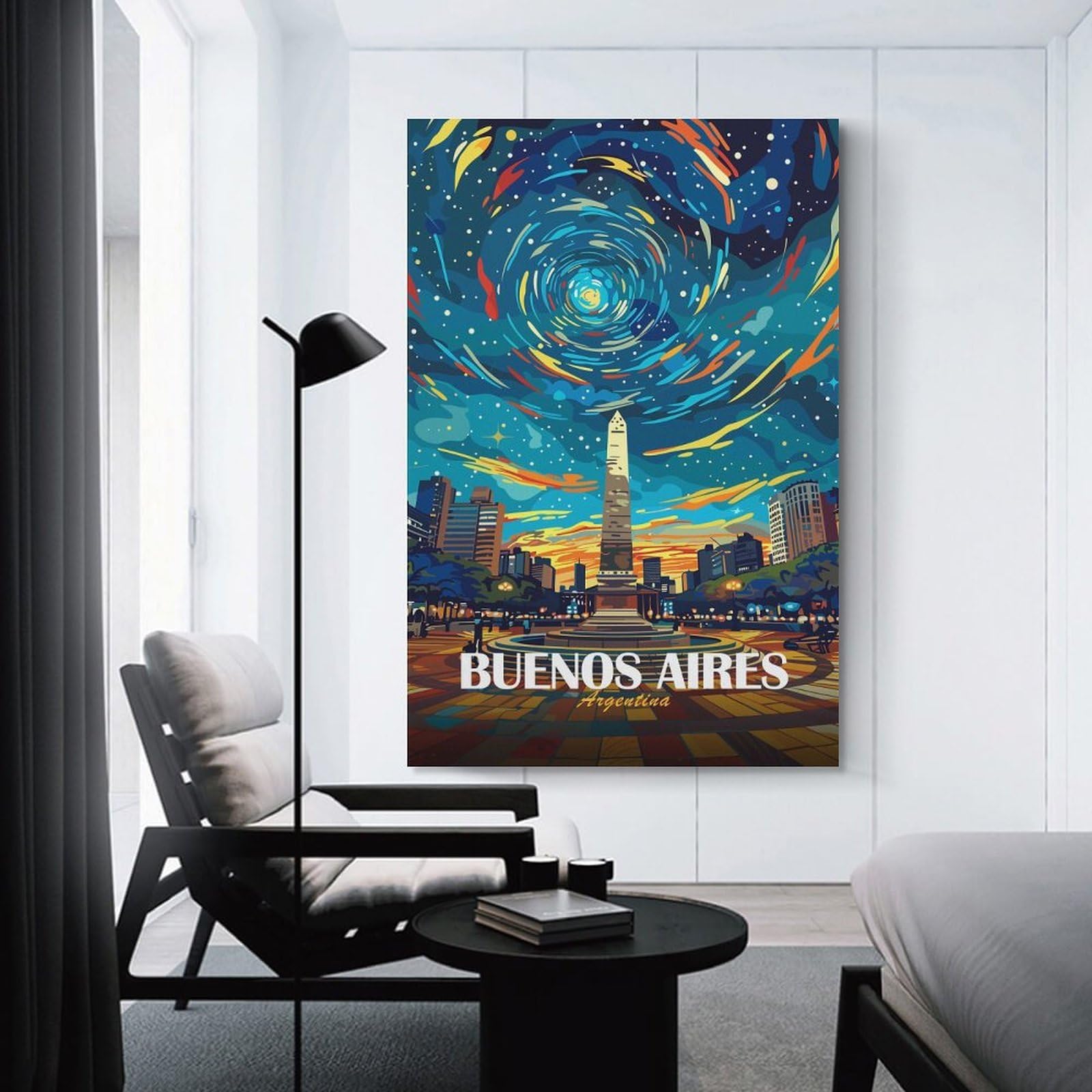 Junmoney Buenos Aires Argentina Travel Decorative Canvas Print, 12x18inch(30x45cm), for Hallway, Entryway Or Landing, Home Artwork for First Impressions