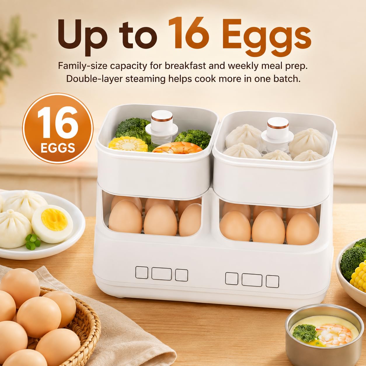 Mini cocina de huevos eléctrica, caldera huevos rápida con apagado