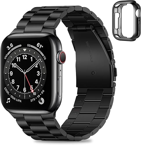 HITZEE Compatible con Apple Watch Band de 1.614 pulgadas, 1.575 pulgadas, 1.496 pulgadas, correa de metal de acero inoxidable para hombres y