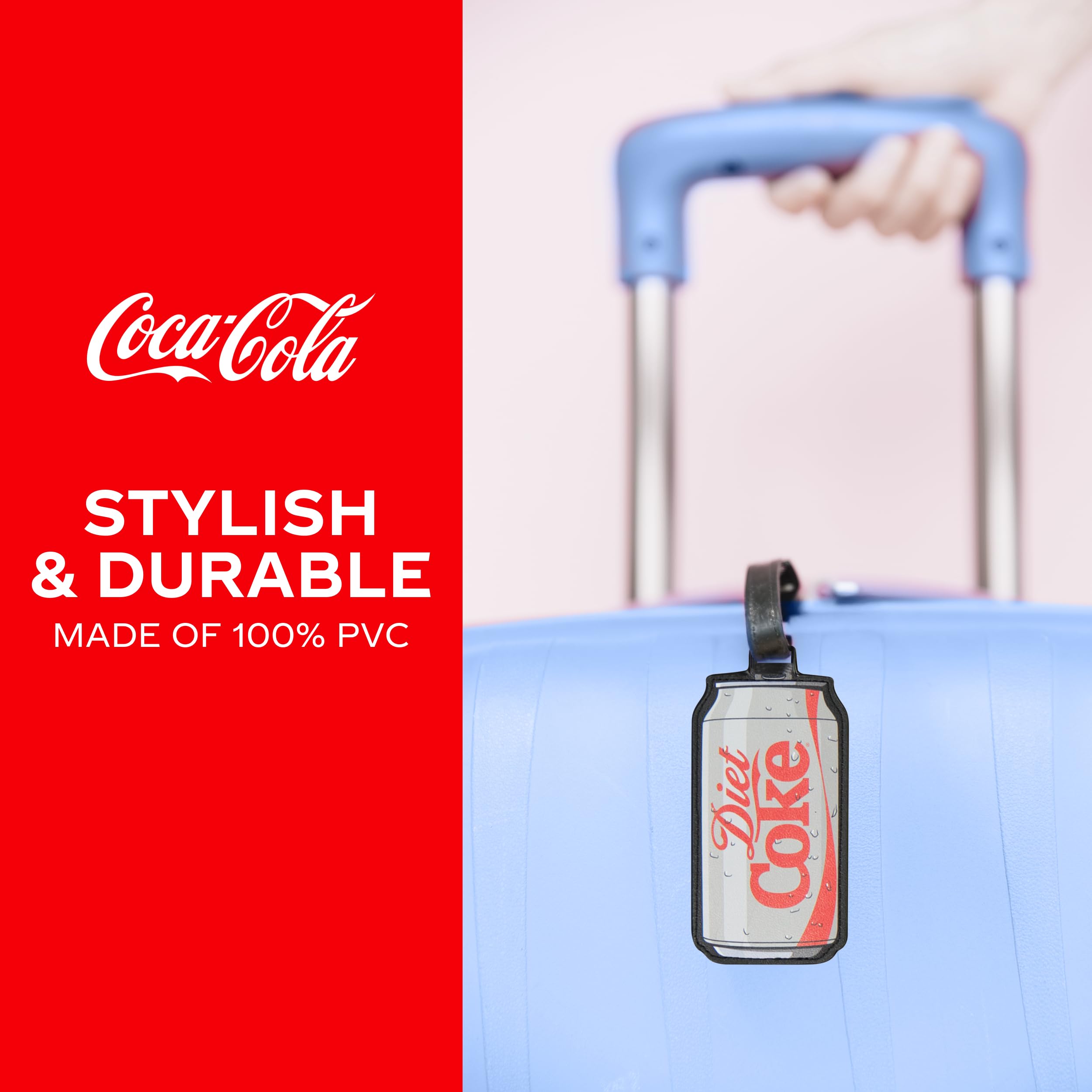 FUL Coca Cola 2-Piece Suitcase ID Tag Set with Adjustable Straps, Diet Coke, Multi, One Size