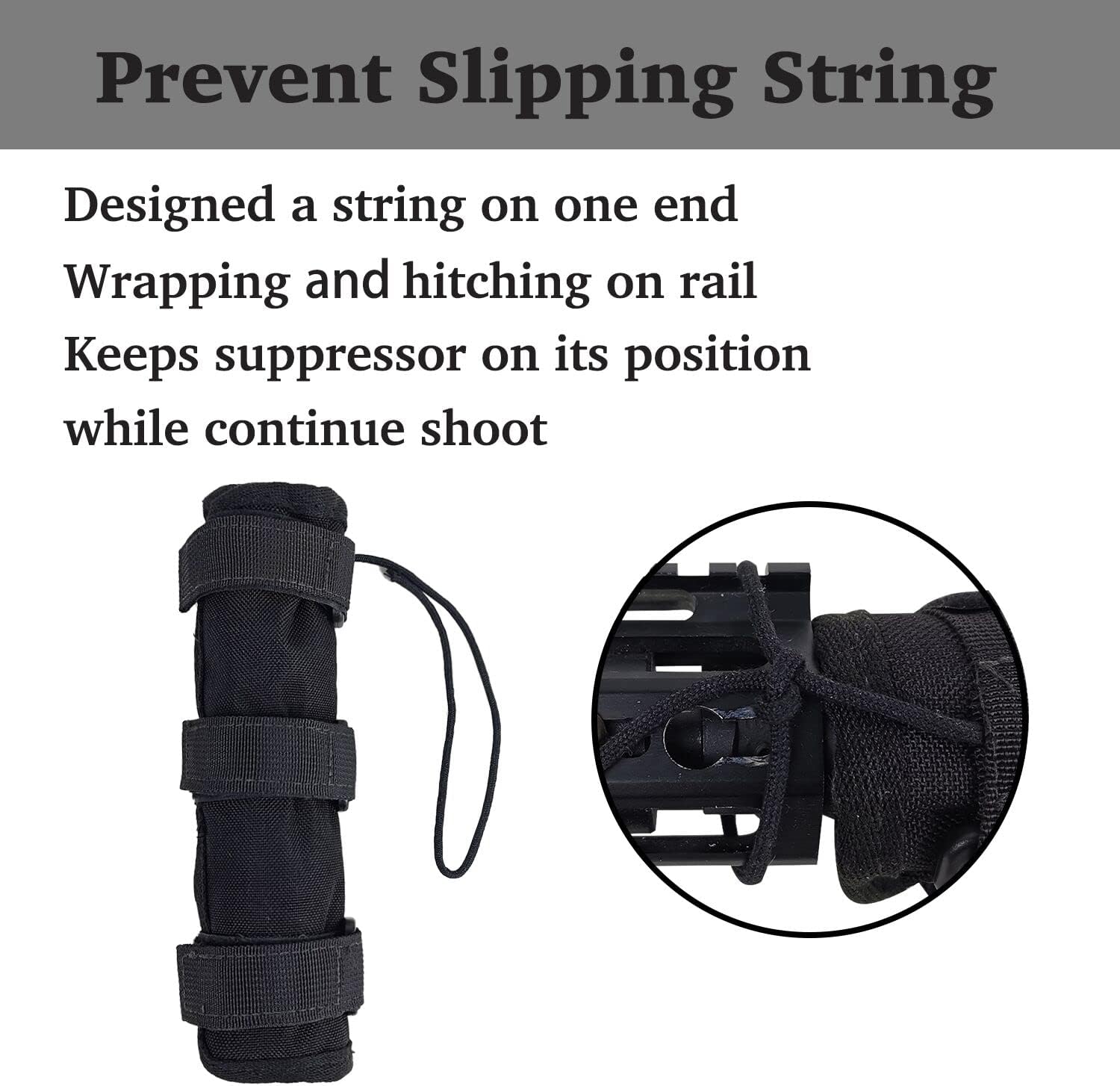 8-Inch Suppressor Cover with Burn Proof Inner Sleeve for Silencer Heat-Insulated Gear Suppressor Wrap Hunting & Shooting Essential Accessory Black