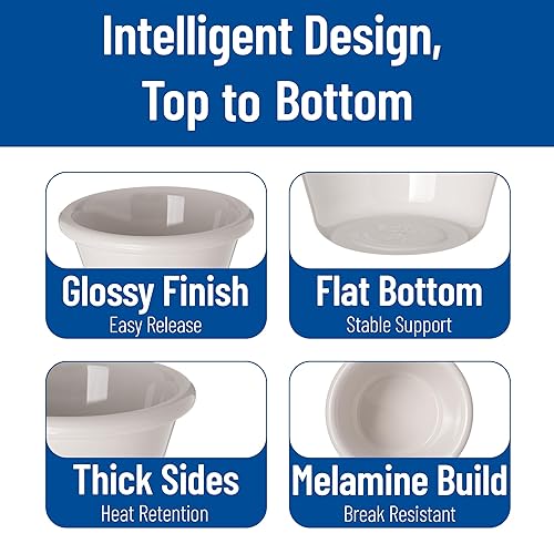 Miniatura 6 de Carlisle FoodService Products 4312342 SAN Ramequin liso estriado, capacidad de 3 onzas, altura de 1.43 pulgadas, hueso (caja de 48)