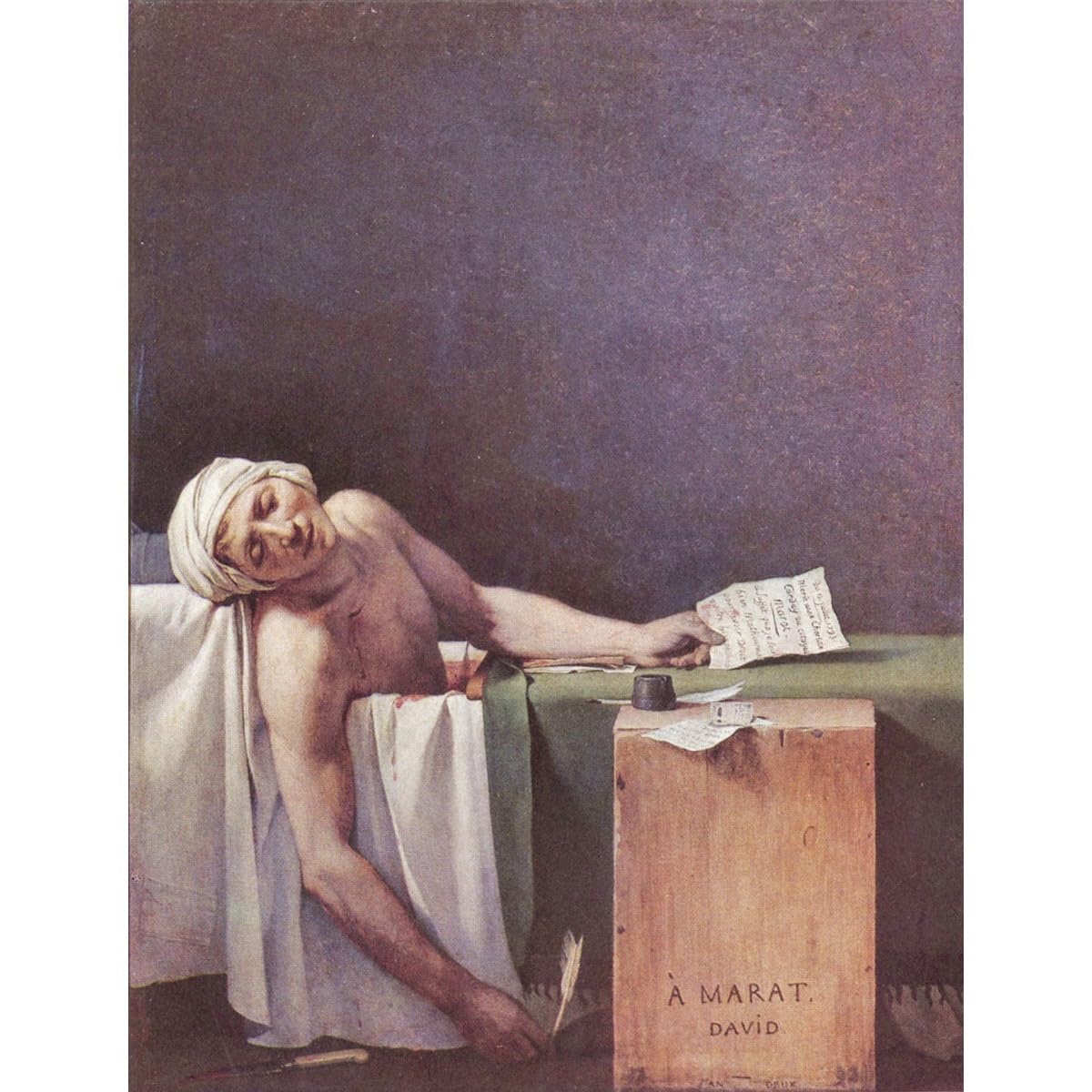 Impression sur toile Le Marat assassiné de David - Déco 76x101 cm