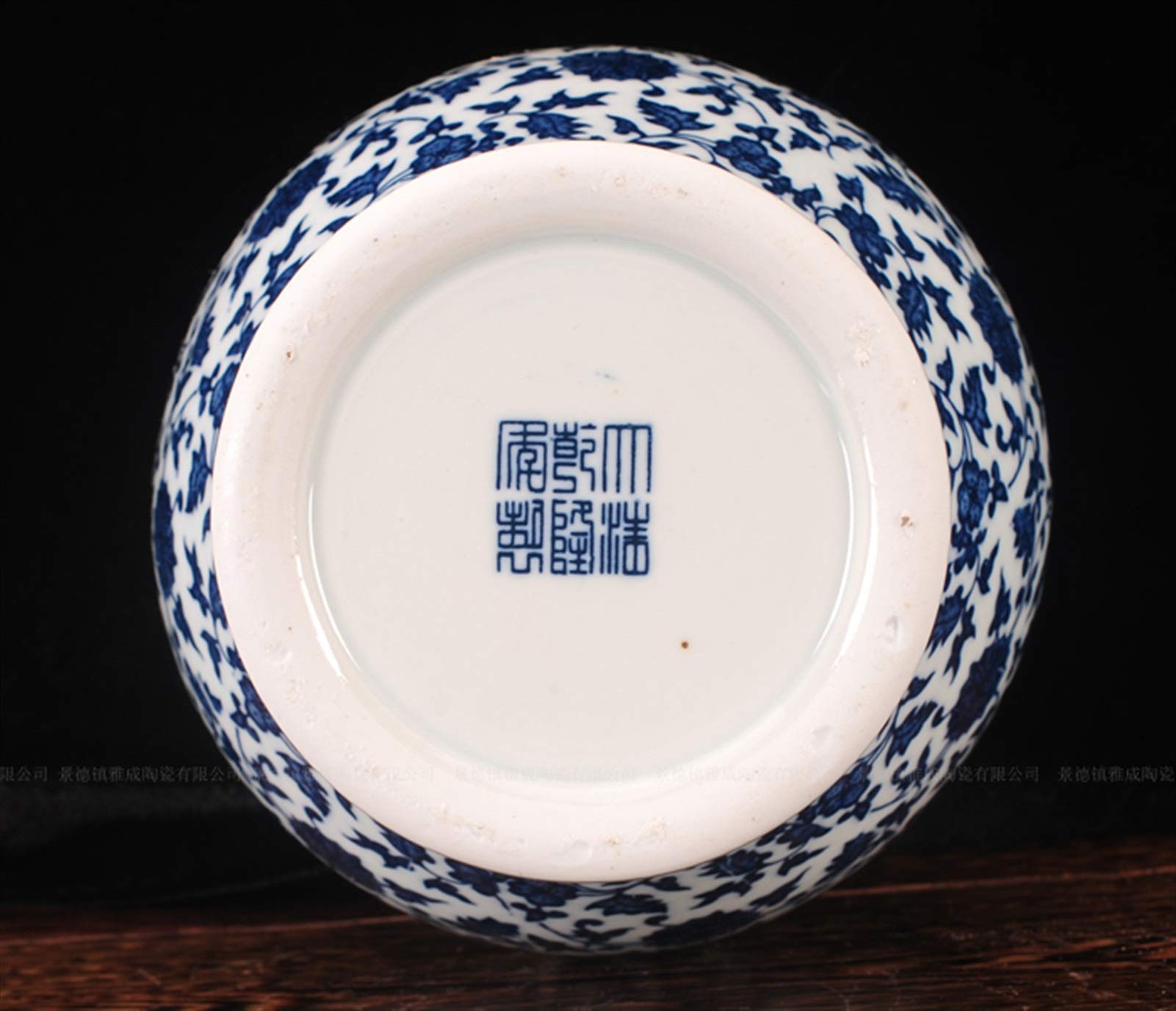Wohnzimmerdekoration Vase Jingdezhen Keramikglas Antike Ornament, Blau und Weiß TV-Schrank Allgemeiner Handwerk Dekorative Vase Vase (Size : Large)