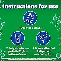 Vista 6 de Sal de Uvas Picot, Solución de polvo efervescente, antiácido, 0.17 onzas, paquete de 4 paquetes de 8 antiácidos, 4 cajas