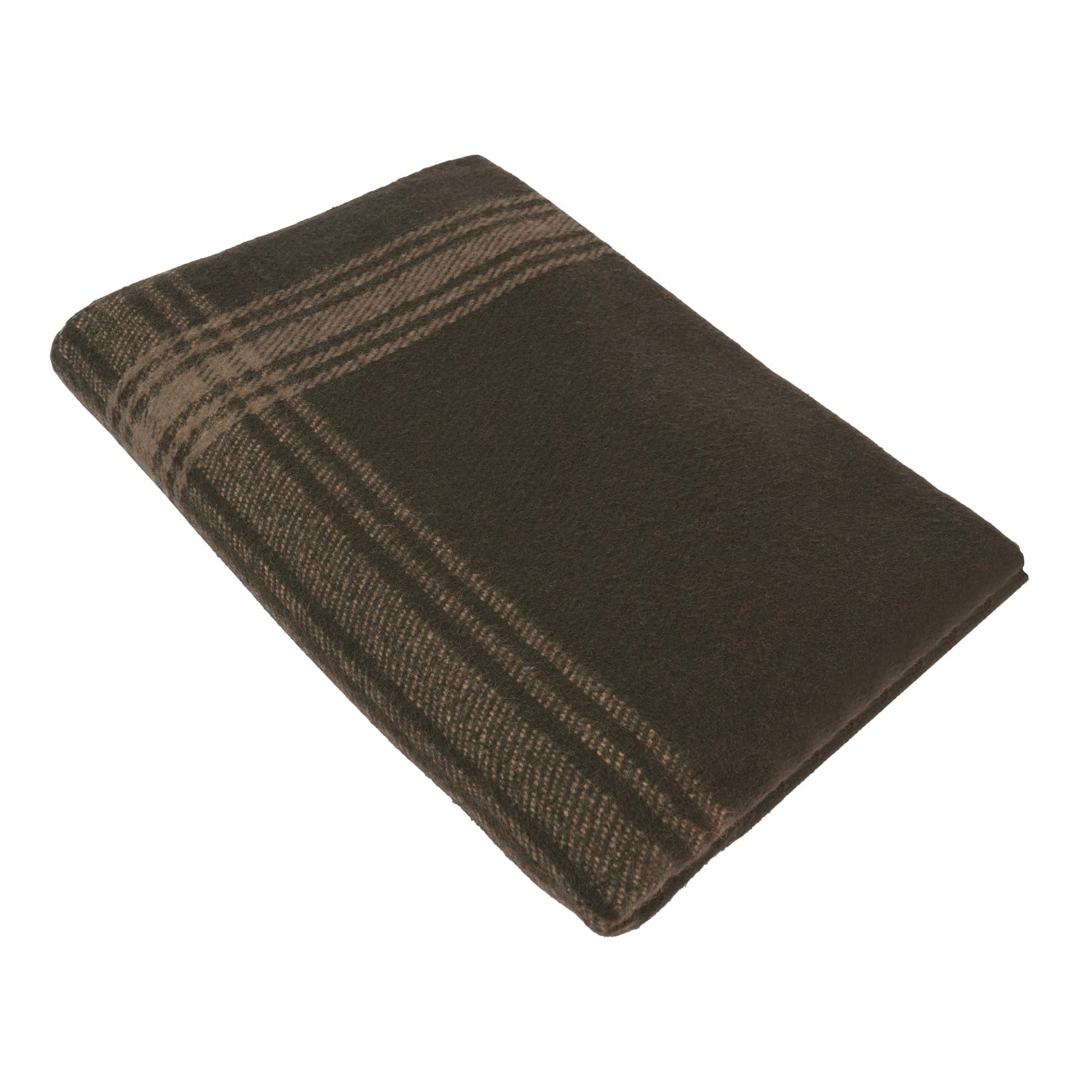 Rothco Couverture d'extérieur rayée en laine - Lourde, chaude et confortable - Couverture d'urgence - Marron/marron clair