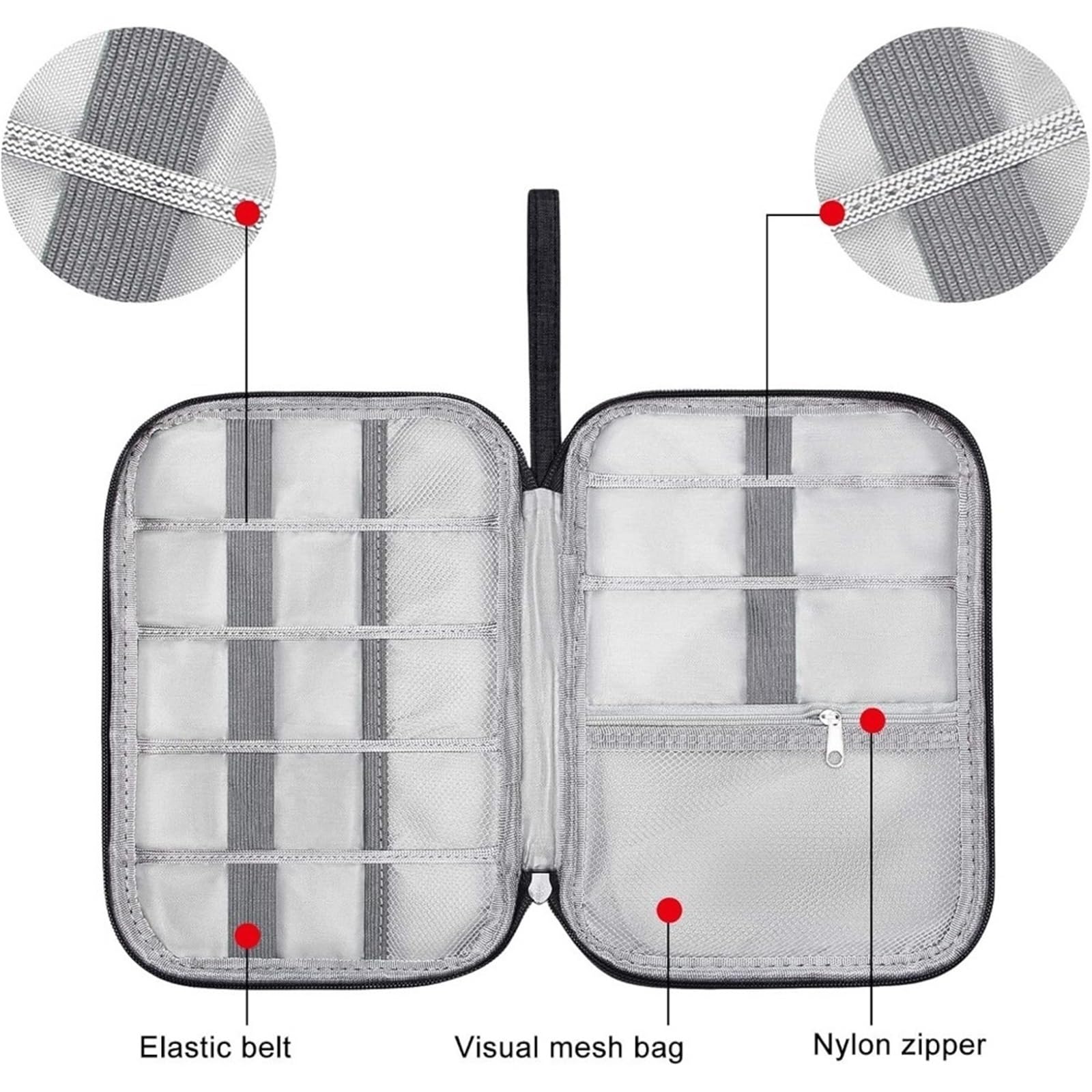 Borsa Organizer Per Cavi Borsa For Organizer Elettronica Da Viaggio 2 Pezzi Custodia Cavi Portatile Accessori Elettronici Trucco Organizzazione Di Range(Grey)