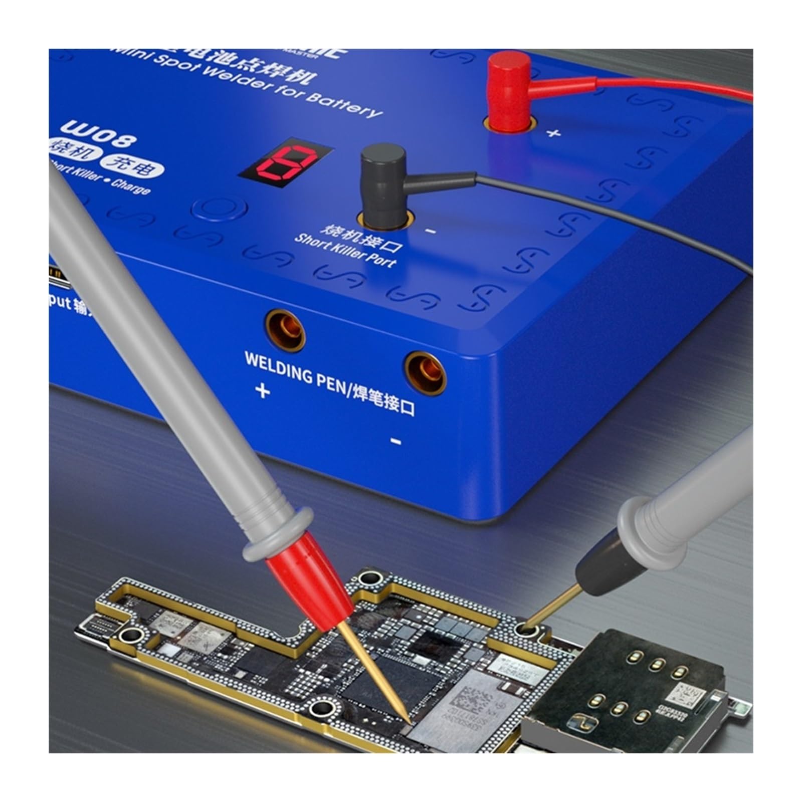 Kit de soldador, Máquina de soldadura 3 en 1, mini pluma de soldadura precisa for batería de teléfono, herramienta de soldadura eléctrica con detector de cortocircuito para metal, electricidad, bricol