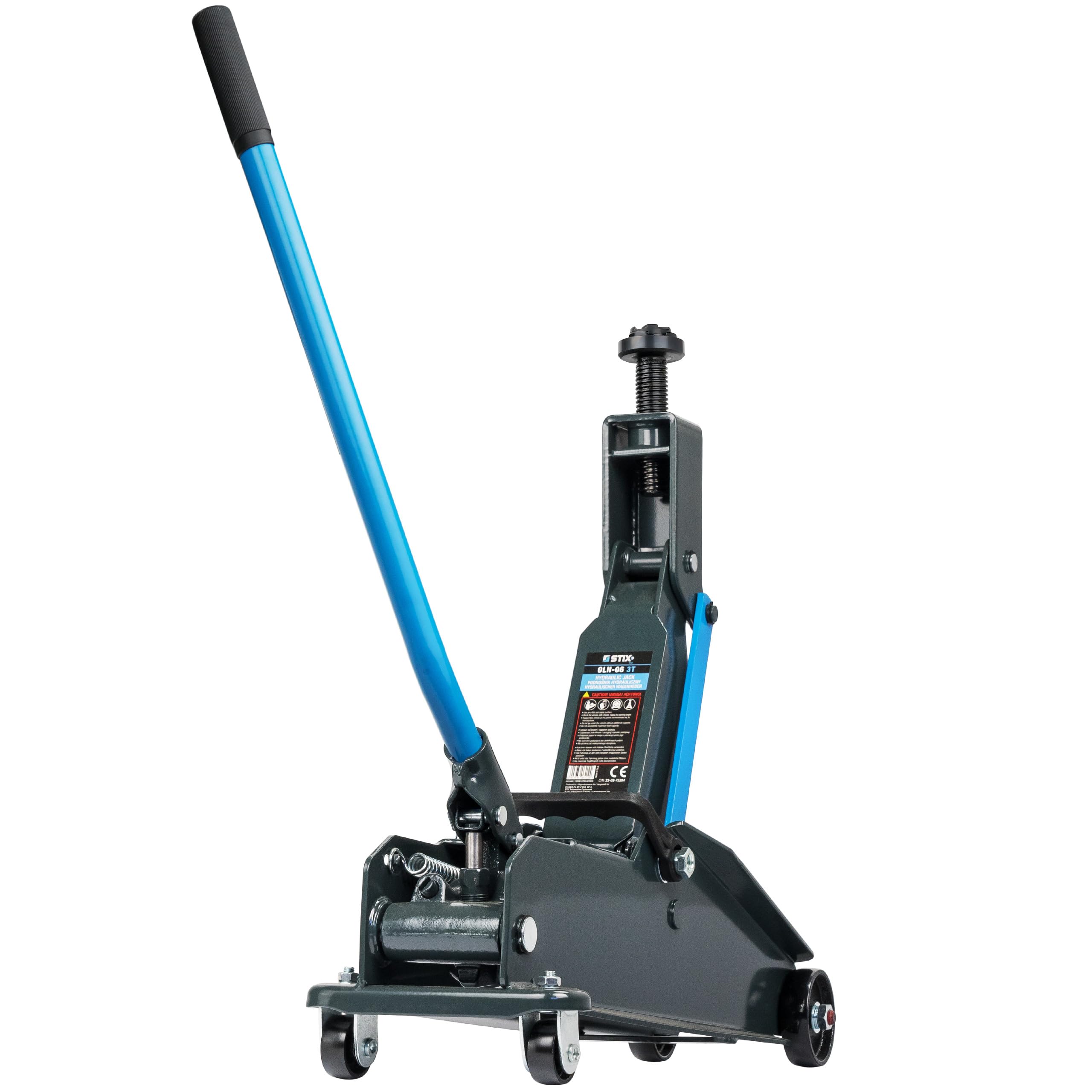 STIX Hydraulischer Wagenheber OLN-06 Rangierwagenheber 3 T | Hubhöhe 200–535 mm, 360° Rollen, 2x Gummiauflage, für SUV, Transporter, Geländewagen