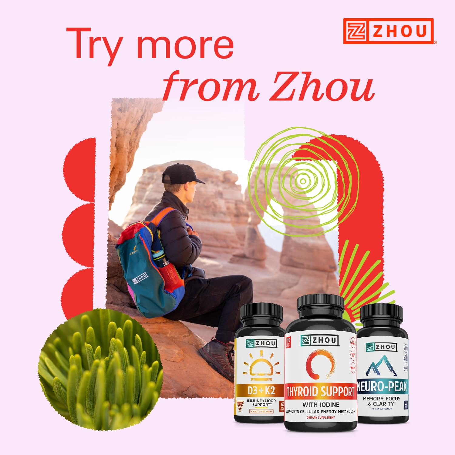 ZHOU Thyroid Support - Thyroid Supplement for Women & Men with Zinc, Iodine, & Selenium, Cellular Energy Thyroid Complex with Ashwagandha, Kelp - 120 Veggie Capsules (Pack of 1) — Amazon image 5