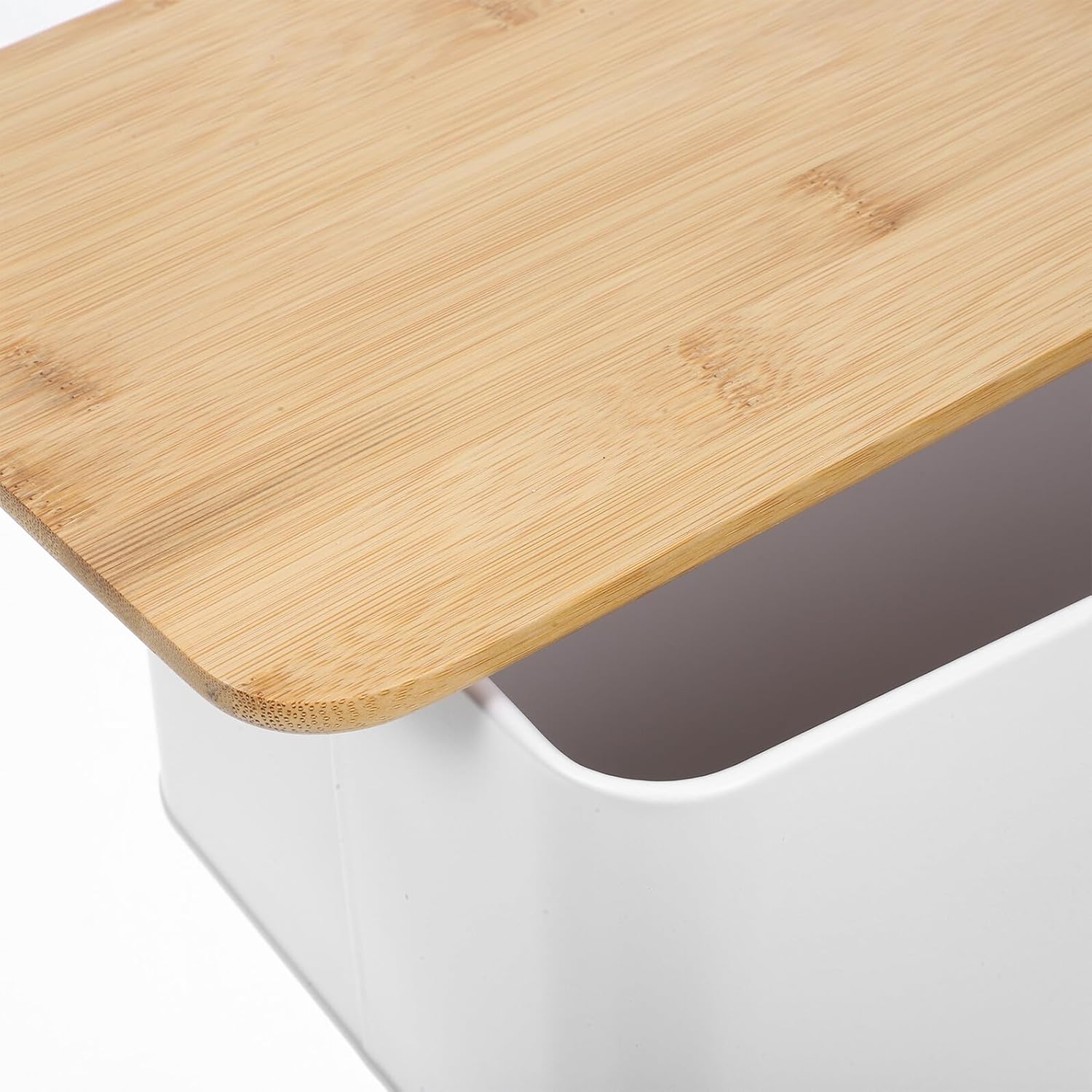 Cabilock Breathable Bread Box White Kitchen Bread Container with Dustproof Lid for Freshness and Storage