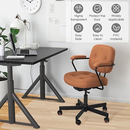 Miniatura 5 de Tapete transparente de PVC para silla de oficina, tapete para silla de escritorio más fuerte y duradero para suelos de madera dura, protector de