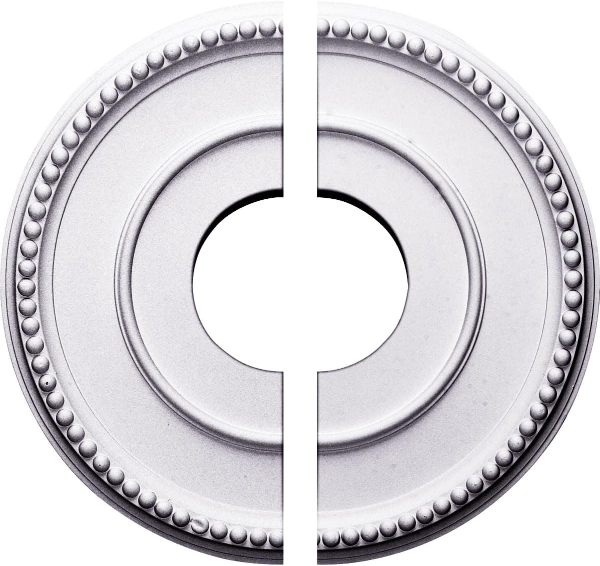 Ekena Millwork CM12BR2 Bradford Split Ceiling Medallion, (12-1/2"Outer Diameter, 3-7/8"Inner Diameter, 3/4"Projection, 6-5/8" Canopy)., Factory Primed