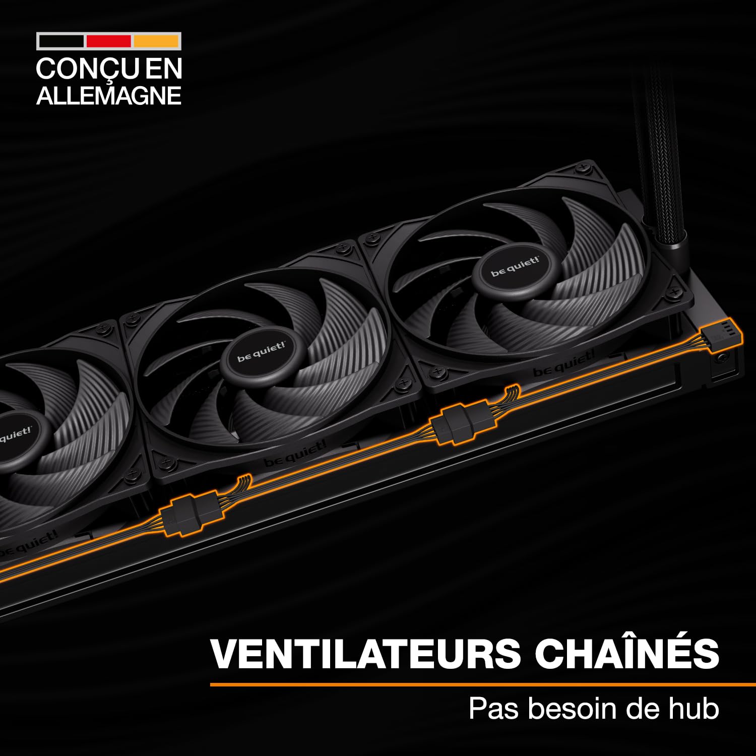 be quiet! Pure Loop 3 360 mm Refroidissement liquide tout-en-un pour systèmes AMD/Intel overclockés, 3x ventilateurs Pure Wings 3 120 mm PWM high-speed, pression élevée, pompe PWM ultra-silencieuse