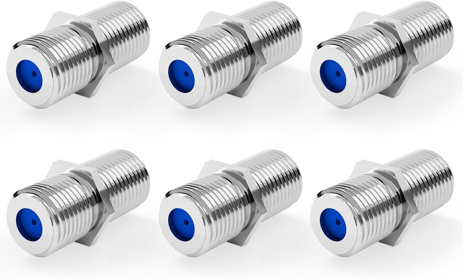 VCE 3GHz Coaxial Cable Connector, RG6 Coax Cable Extender F-Type Nickel Plated Adapter Female to Female for TV Cables, 2 Pack