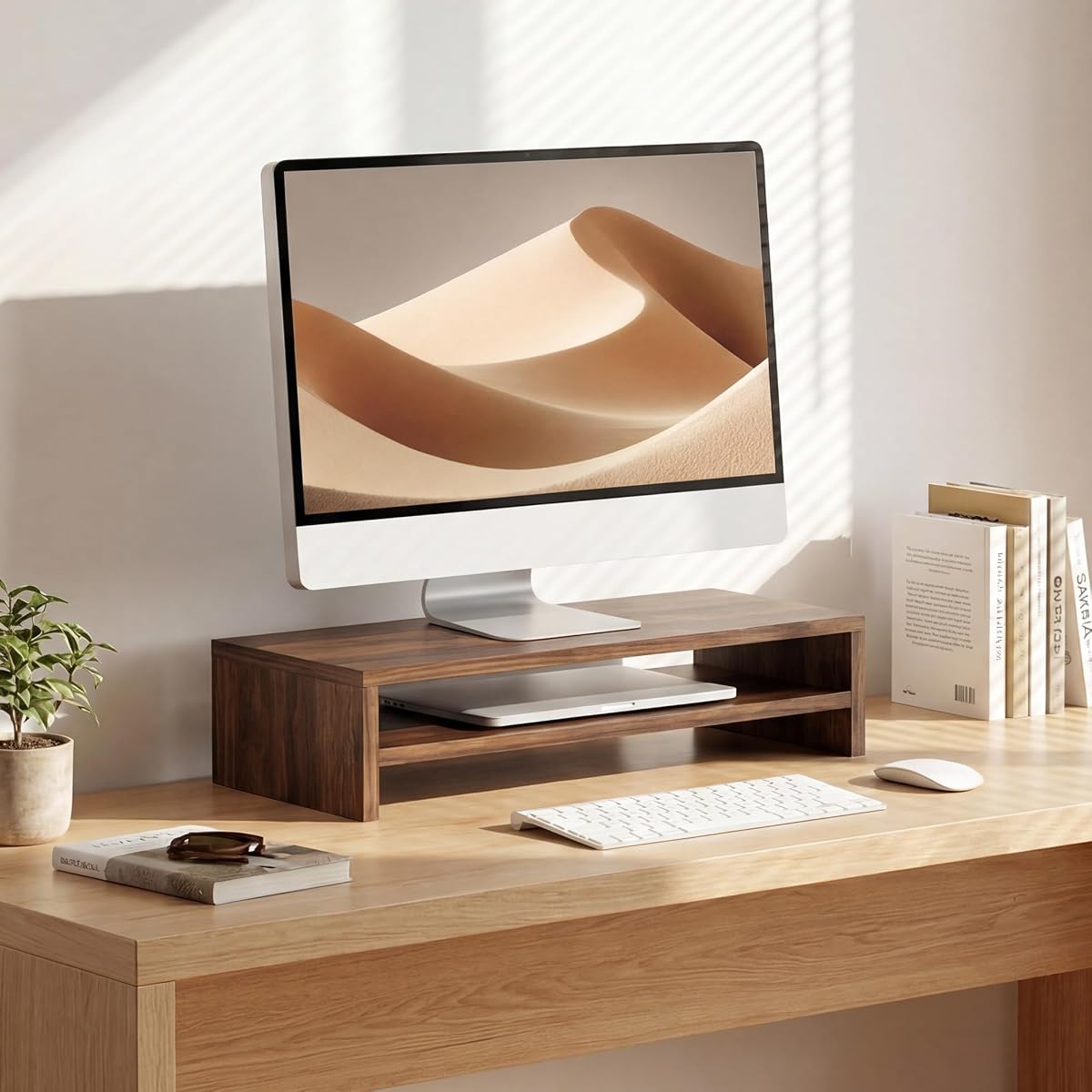 FITUEYES Stojak na monitor, podstawka pod monitor, do biurka, biura, domu | Do laptopa PC ekran drukarki komputerowej TV