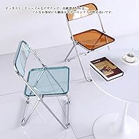 Vista 6 de KAIHAOWIN Silla plegable de acrílico moderna de lujo, sillas transparentes, silla plegable de cristal apilable fantasma, asiento de sala de estar