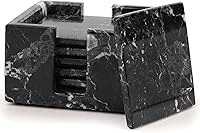 Vista 8 de Radicaln Juego de 6 posavasos de mármol de ónix verde, hechos a mano, 3.5 pulgadas, cuadrados para bebidas, juego de posavasos con soporte