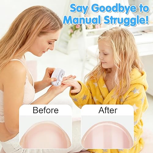 Vista 2 de Cortaúñas eléctrico 2 en 1, 2 velocidades, cortaúñas automático para dedos de manos y dedos de los pies con luz LED y almacenamiento de clips