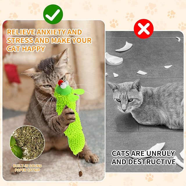 Foto 3 de 7 de QINGZY 3 Piezas Juguetes para Gatos Catnip, Juegos Gatos Pelotas Duradero, Pelota Interactiva para Gato