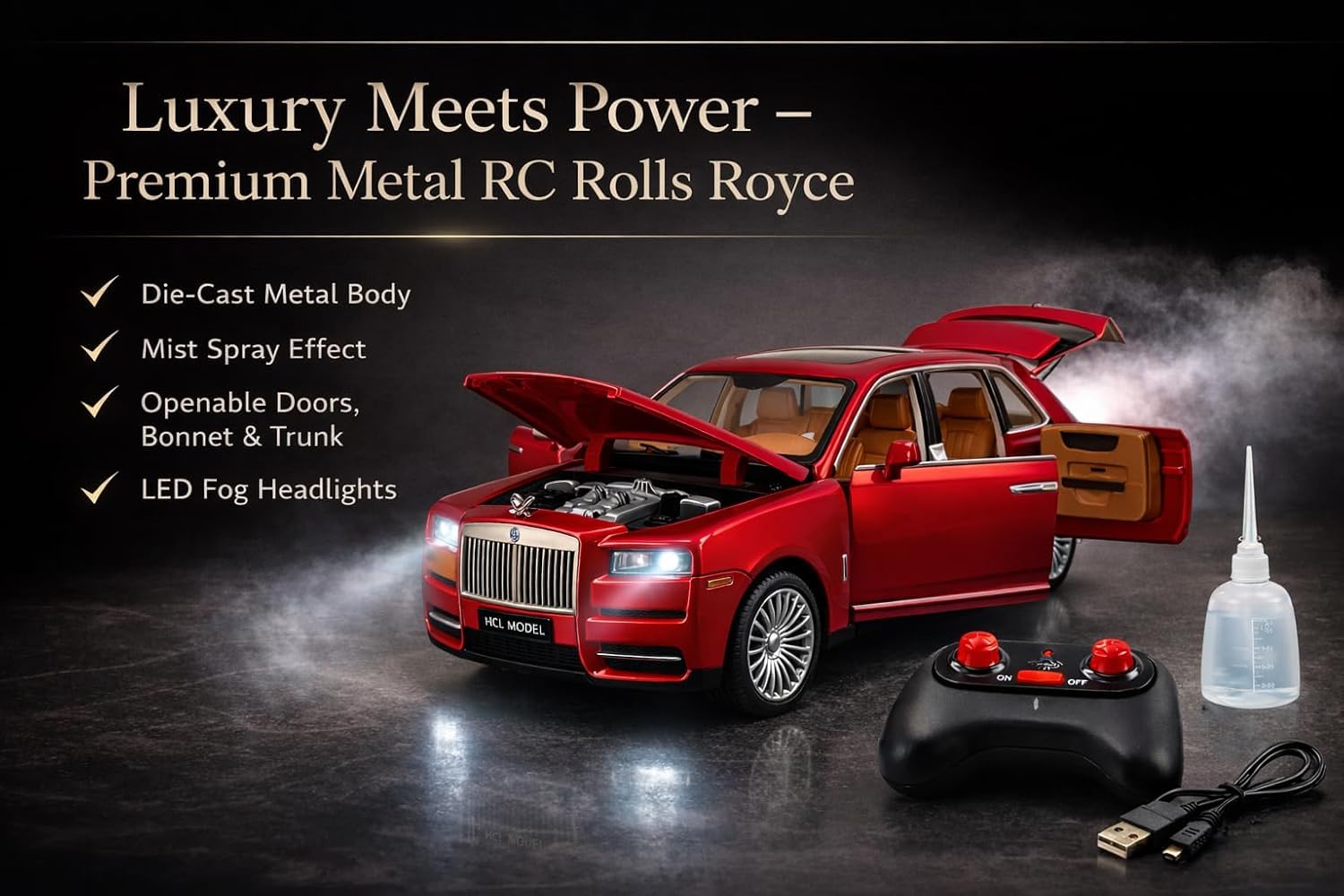 HCF Rolls Royce Cullinan Remote Control -Red — view 2