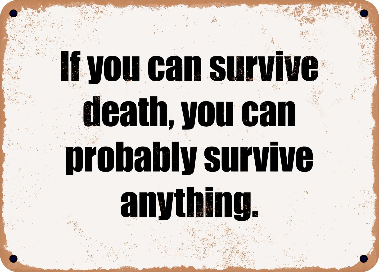 Miaomansenstore Metal Sign - If You Can Survive Death, You Can Probably Survive Anything Home Decor