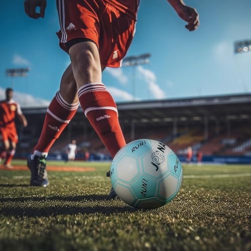 Miniatura 8 de Soccer Ball Size 4 & 5 - High Bounce Waterproof TPU Match Ball for Indoor Outdoor Training, Practice and School Games  White, Yellow and Blue