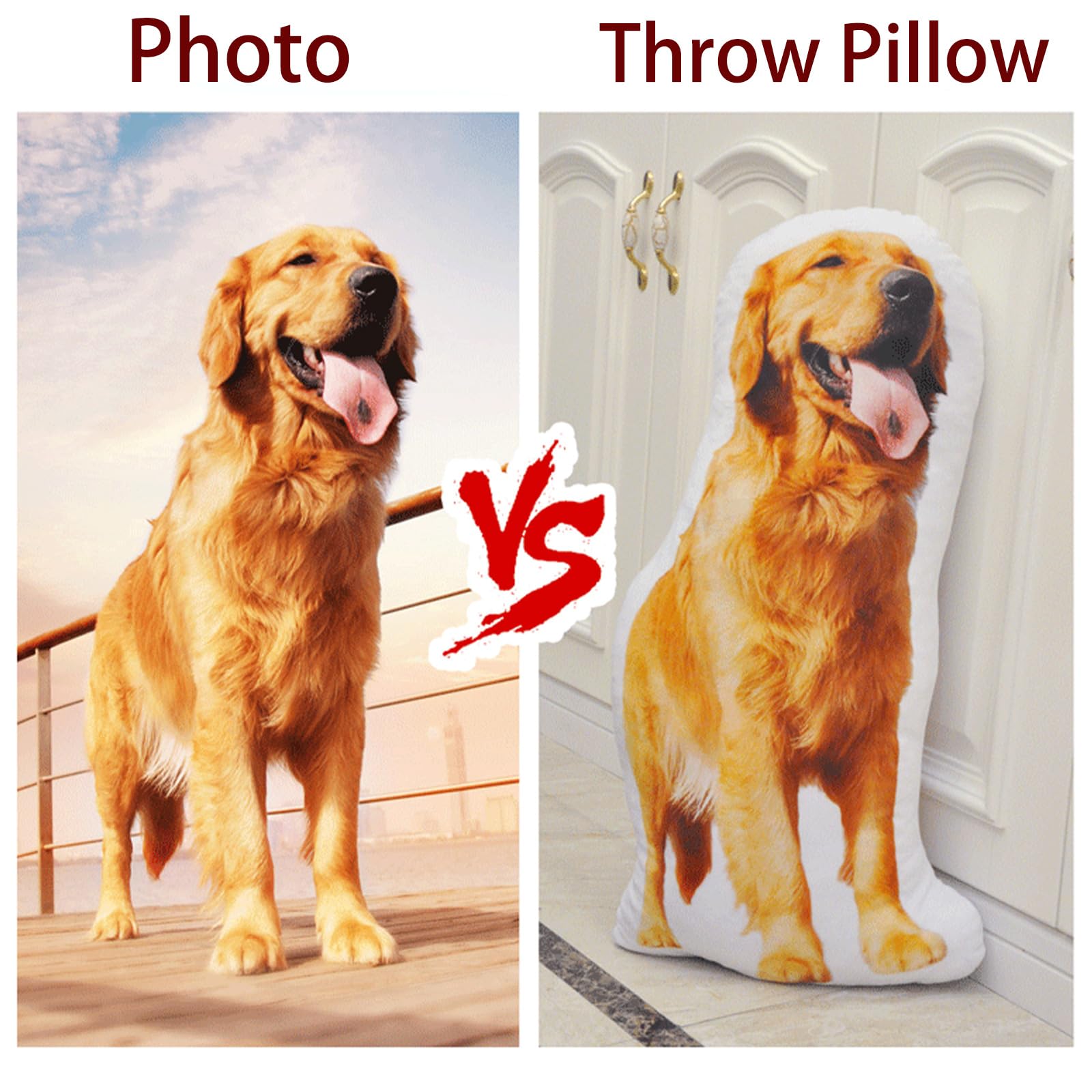 Cuscini personalizzati a forma di animale domestico, cuscino personalizzato per animali domestici doppio lato stampa 3D foto per Natale, Ringraziamento, San Valentino, Halloween