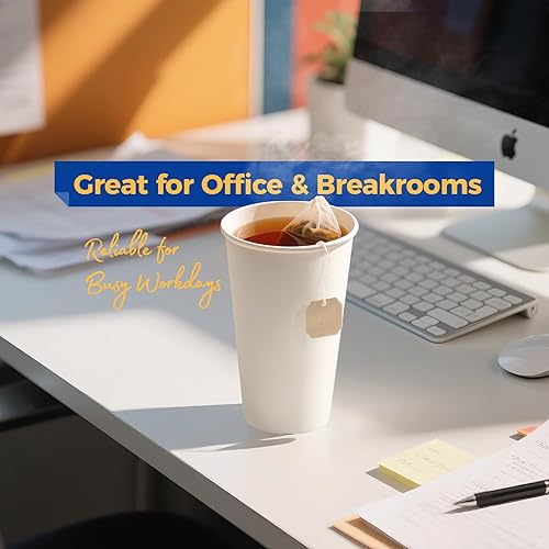 Miniatura 5 de Fit Meal Prep Paquete de 100 tazas de café de papel desechables de 16 onzas, tazas calientes de primera calidad para bebidas calientesfrías, vasos