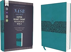 NASB, Super Giant Print Reference Bible (Font Size: 16.5-point), Leathersoft, Teal, Red Letter, 1995 Text, Comfort Print