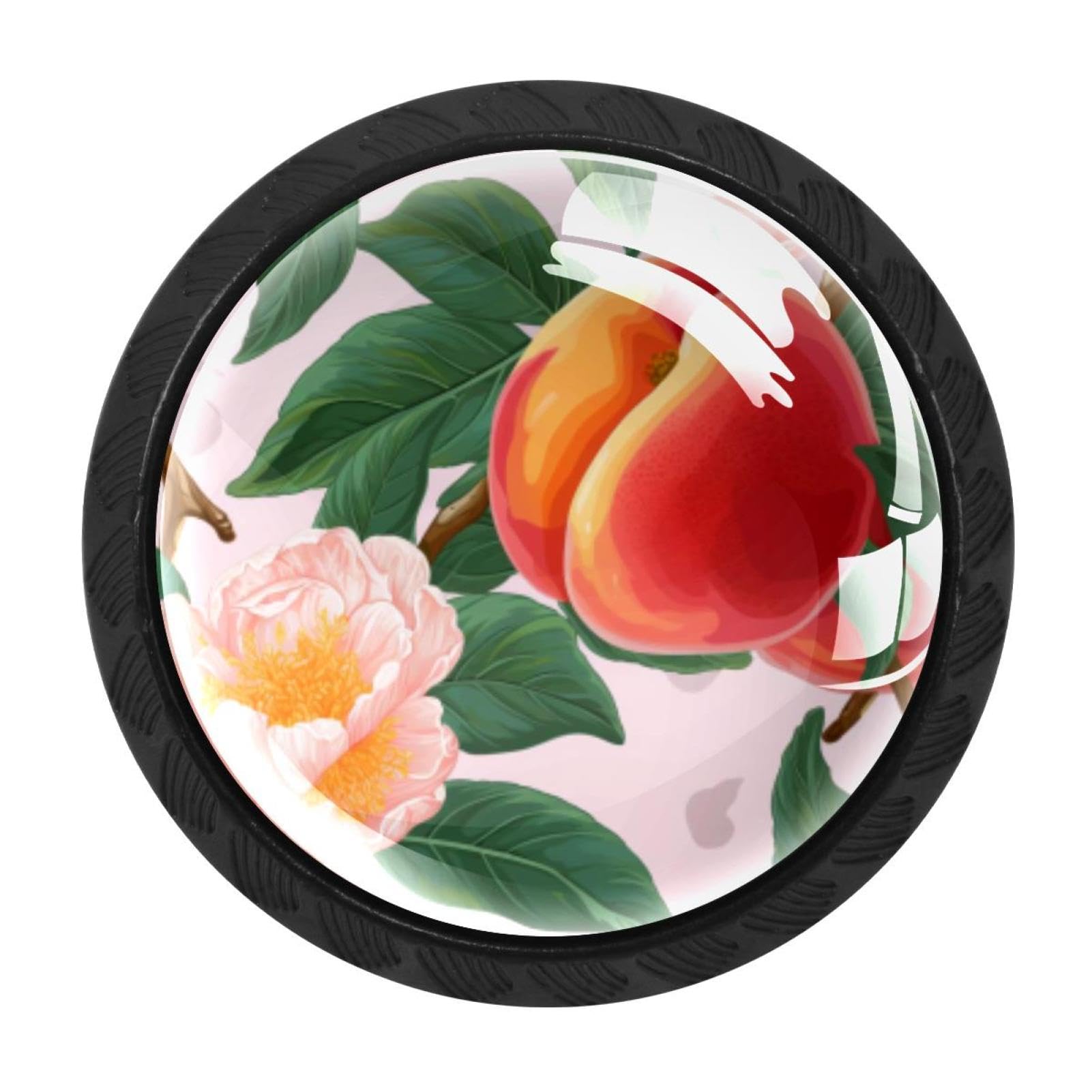 CHENZZZZ 4 Pack Peach Drawer Knobs Cabinet Knobs Crystal Glass Knobs Pulls Handles for Kitchen Cabinet Hardware Cupboard Door Dresser Wardrobe Home Decor