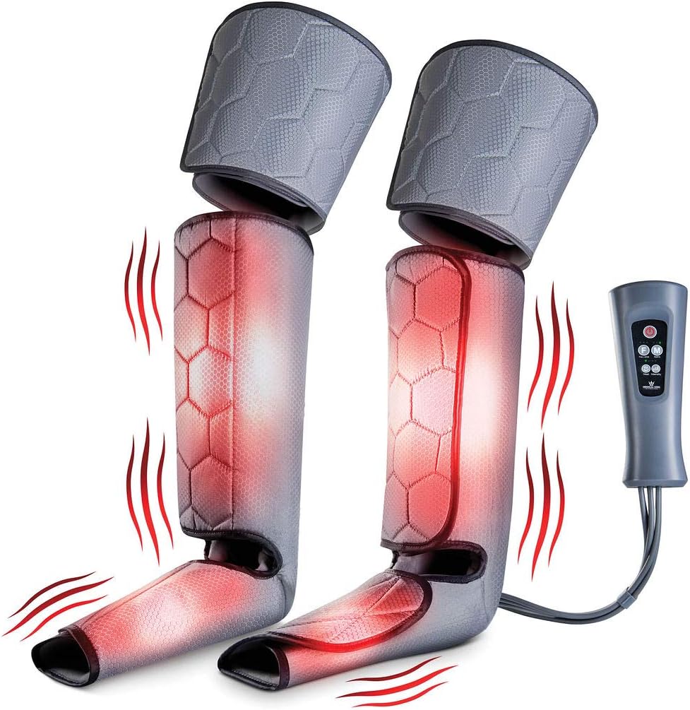 Medical king Leg Massager for Circulation with Heat Compression Foot Leg Massager for Relaxation Calf, Thigh Massager Reliefs Pain