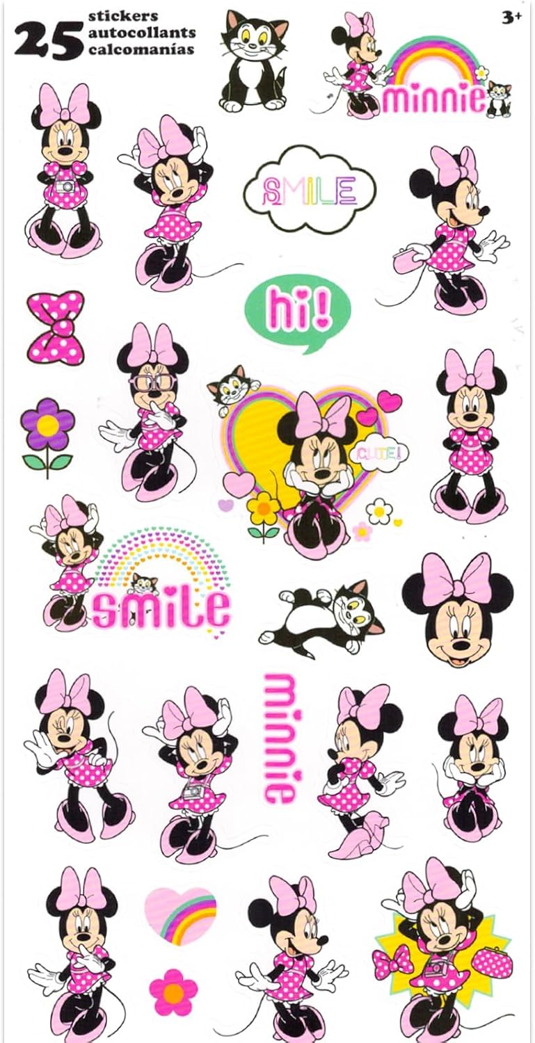 Big Face Minnie Mouse Backpack for Kids Toddlers ~ Premium 14" Minnie School Bag with 3D Ears and Puffy Bow (Minnie Mouse School Supplies Bundle)