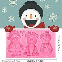 Vista 4 de Moldes de Silicona Grandes de Navidad 3D Molde de Papá Noel Moldes de Muñeco de Nieve Moldes de Reno Molde de Fondant Moldes para Galletas Chocolate