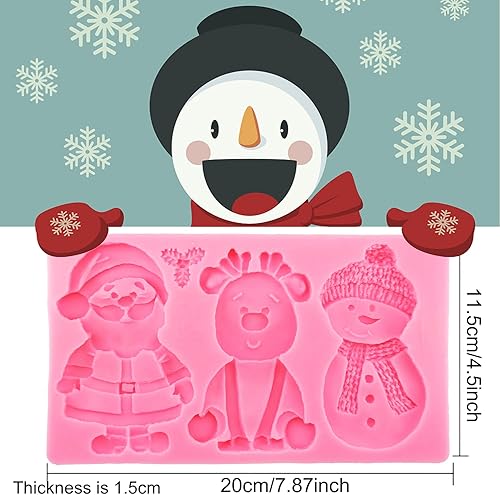 Miniatura 4 de Molde de silicona grande de Navidad 3D, molde de Papá Noel, molde de muñeco de nieve, molde de fondant, molde para galletas, moldes de caramelo de