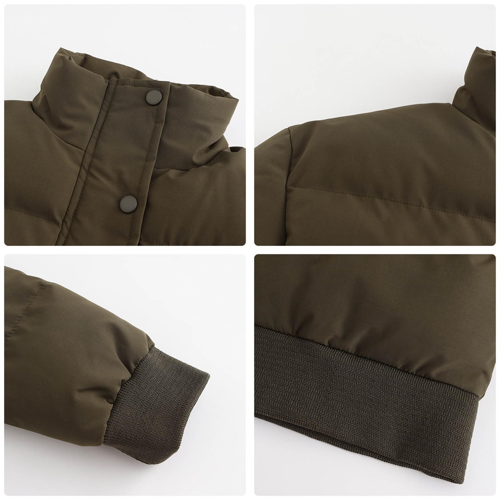 Genérico Chaqueta Mujer Invierno Plumas,Abrigo Corto De Invierno con Cuello Alto Informal Holgado De Manga Larga para Clima FríO Y Comodidad