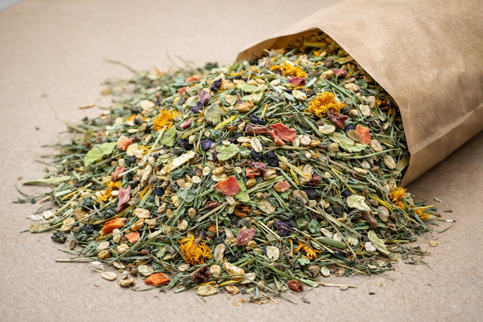 PureMeadow Golden Meadow Mix - Complément Alimentaire texturé pour Lapins - 5 kg - avec Foin des prairies, Herbes et légumes