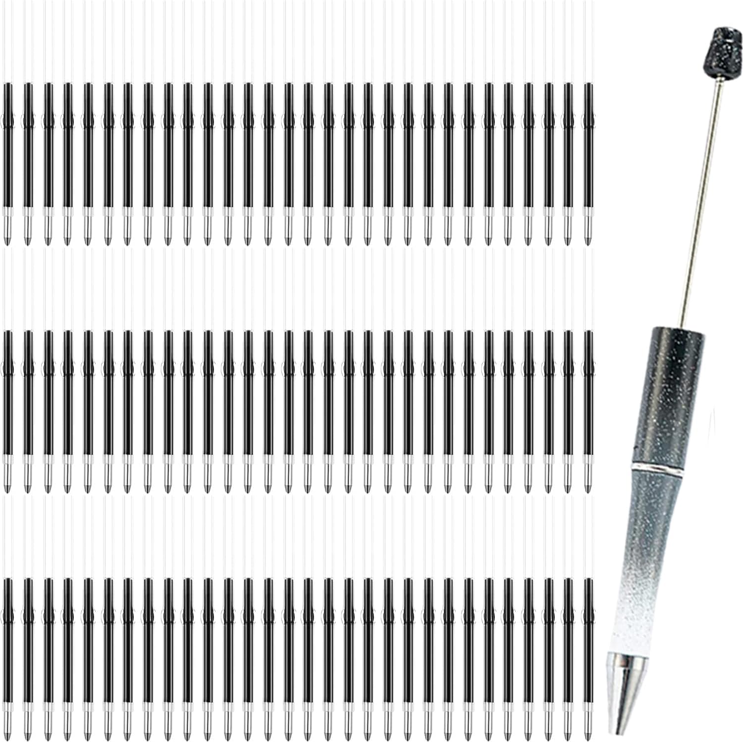 100pcs Blue Ink Beadable Pens Refills for Plastic Bead