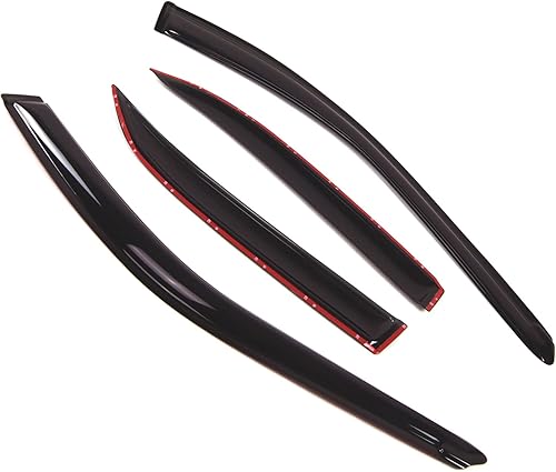 Miniatura 2 de Tuningpros Visor de ventana compatible con Honda Accord Sedán 1998-2002, DGWV2-209, deflector de montaje exterior, protector de lluvia, humo oscuro,