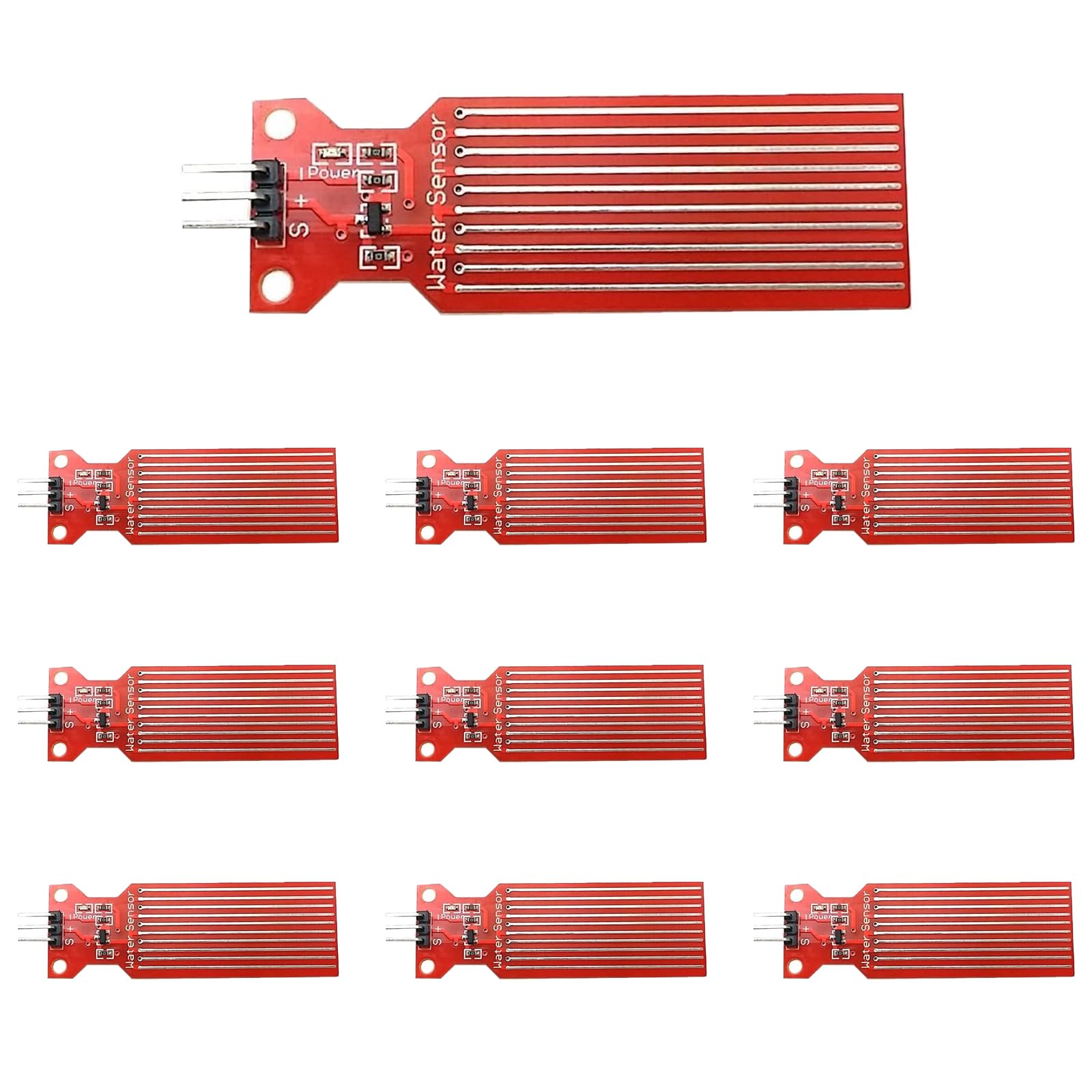 10 szt. DC 3 V-5 V 20 mA czujnik poziomu wody, poziom cieczy, głębokość wykrywanie wysokości, czujnik do Arduino
