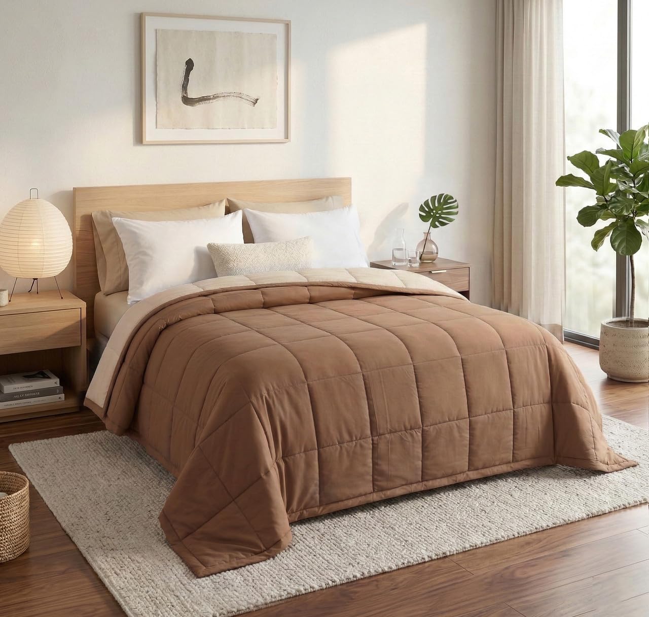 SANMARINO Reversible King Size Comforter 220 GSM Microfiber | Double Bed AC Comforter/Blanket for Winter & All Season | So