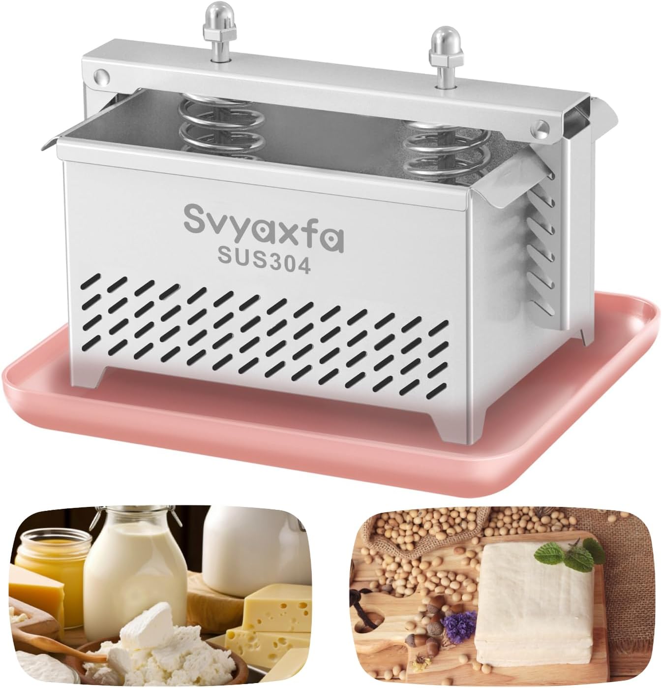 Tofu Press Stainless Steel Tofu Press Paneer Maker - Cheese Press Prensa Para Queso for Homemade Tofu, Paneer,Easy to Use and Clean, Tofu Press Dishwasher Safe, BPA Free Food Strainer