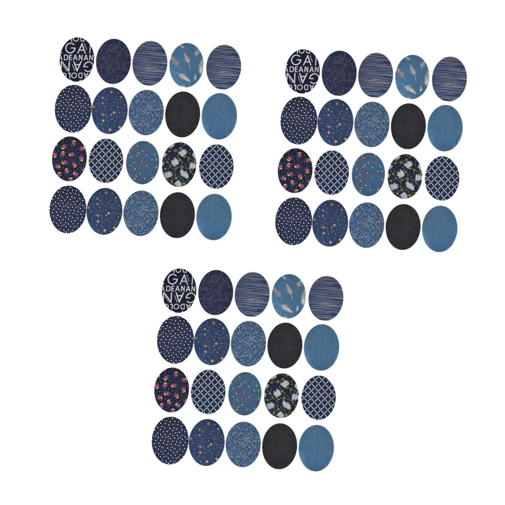 Lurrose 60stücke Bedruckte Denim Applikationen Diy Patches Für Jeans Und Kleidung Zufällige Farben Für Kreative Reparaturen Und Gestaltung