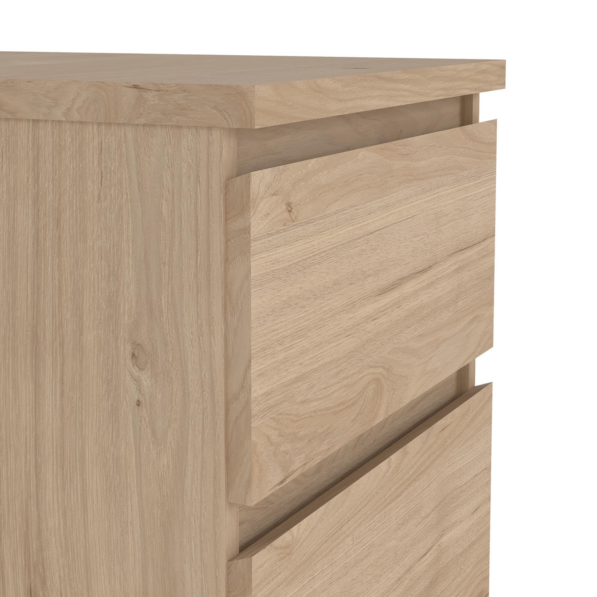 Cómoda, Cajonera Dormitorio SIL Oak con 5 Cajones, Color Jackson Hickory, 41 x 50 x 112 cm