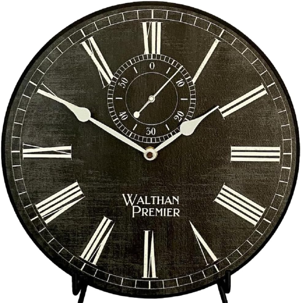 Black & White Large Wall Clock | Ultra Quiet Quartz Mechanism | Hand Made in USA Beautiful Crisp Lasting Color | Comes in 8 Sizes | 12-Inch