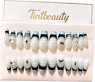 مجموعه من الاظافر Tintbeauty ماركات عالميه (٤) كوالتي عالي جداا سهله التركيب يوجد في العلبه دبل فيس ومبرد مكونه من ٢٤ قطعه