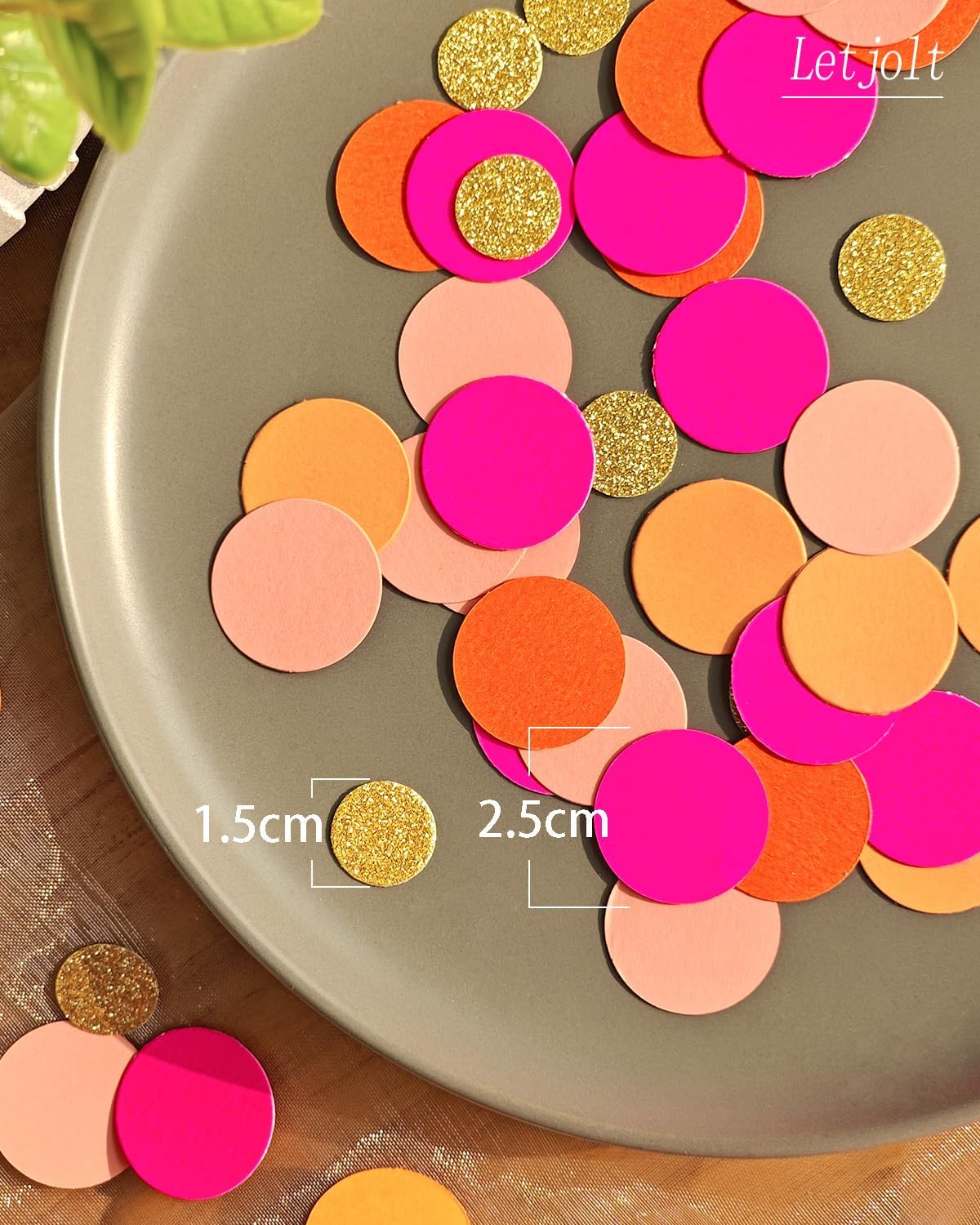 Letjolt Orange Pink Confetti Party Glitter Table Decoration 100 Pcs