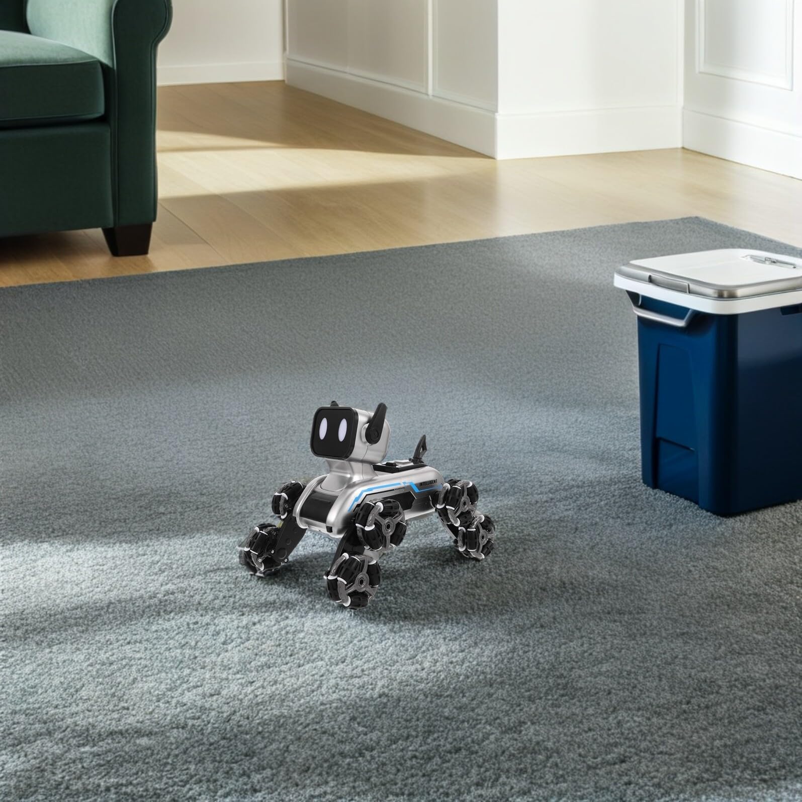 Cane Robot Intelligente Programmabile per Ragazzo Ragazza Ragazza Giocattolo Elettronico Doppia Modalità Rilevamento Gestuale Ruote Adatte Qualsiasi Superficie per Ragazzi e Ragazz